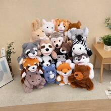 Juguete de peluche suave y lavable de 25 cm/9.84 pulgadas con forma de animales de la jungla, títere de mano para el juego de roles de niños con león, canguro, elefante, jirafa, cerdo, mono, con boca abierta como accesorios de actuación, muñeco de peluche que ofrece a los niños un gran títere de dedo