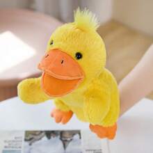 Juguete de peluche suave y lavable de 25 cm/9.84 pulgadas con forma de animales de la jungla, títere de mano para el juego de roles de niños con león, canguro, elefante, jirafa, cerdo, mono, con boca abierta como accesorios de actuación, muñeco de peluche que ofrece a los niños un gran títere de dedo