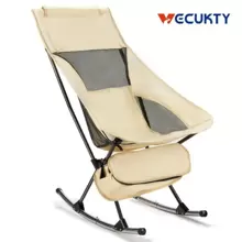 Camping Chair, Vecukty High Back Rocking Chair 165 Lbs Capacity, Compact Outdoor Portable Folding Rocker Chair For Camping Hiking Gardening Travel Beach Picnic, Camp Chair