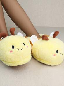 Novelty Gift Women's Slippers Cute Bee Animal Slippers Fun Slippers Novelty And Comfortable Bumblebee Slippers Plush Slippers Soft Winter Warm Slippers Home Shoes - Yellow Brown - View 7