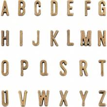 156 piezas, 6 sets de cuentas deslizantes con letras del alfabeto en bronce antiguo, cuentas planas para pulsera, encantos de letras A-Z, cuentas retro sueltas para pulseras plano y brazaletes deslizantes