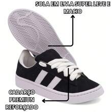 Women's Casual Skater Sneakers Old School Model From 34 To 43 Super Soft And Light - màu đen - Xem 6