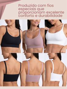 Kit 3 Top Lupo Adulto Feminino Básico Sem Costura e Sem Bojo Advanced Confortável Loba