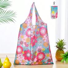 Borsa della spesa riutilizzabile, compatta e pieghevole, leggera e resistente, lavabile e pieghevole, design geometrico classico, borsa regalo con fascia elastica e borsa per riporre