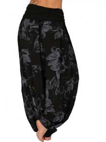 Pantalon ample long imprimé pour femmes grande taille