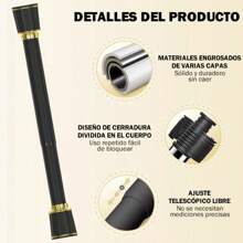 Cortineros De Metal Sin Perforación Expandible 110cm A 350cm - Negro - Ver 5