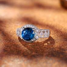 1pc S925 Sterling Silver Men's Ring, Inlaid With Oval Synthetic Blue Sapphire, Suitable For Valentine's Day, Christmas, Labor Day, Carnival, Thanksgiving, Wedding, Party, Daily Wear, Comes With Elegant Gift Box, Weight 8g