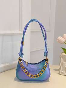 1 pièce de sac à bandoulière tisser PU coloré pour filles, avec fermeture éclair. Sac bandoulière/porté croisé à la mode et polyvalent, convient pour le shopping quotidien, le rouge à lèvres, le téléphone portable