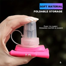 WRELS 1入組150ml/250ml/500ml薄荷藍色可摺疊攜帶式運動軟水瓶，適合男女用於跑步、露營和健身