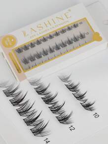 Lashine LASHINE 30 Clusters Individual Cluster Lashes 0.07mm D Curl DIY Lash Extension 10mm-14mm Crossed Wispy Soft Daily Cluster Lashes Thin Band Natural Fluffy False Eyelashes Wispy Individual False