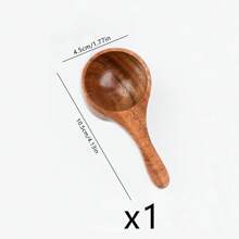 Bộ 5 dụng cụ nấu ăn bằng gỗ, thìa gỗ tự nhiên và bộ trộn, phù hợp với chảo và nồi chống dính - màu nâu - Xem 10