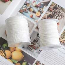 61 米卷棉质编织灯芯线轴蜡烛灯芯带 100 个油灯支架 DIY 手工蜡烛制作用品 - 白色 - 查看 4