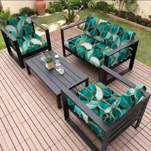 1 件印花花园弹性沙发垫套、户外垫套、沙发套、沙发座套、弹性椅垫套、庭院家具保护套 - 綠色 - 查看 11
