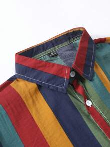 Men's Tie Dye Starfish Print Short Sleeve Shirt - Multicolor - View 3