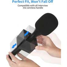 YOUSHARES Microphone Square Cube Flag Station - Mic Wireless Handle Flag Station For Interview GO Handheld, Compatible With Most Wireless Microphone Handheld, Black - 黑色 - 查看 6