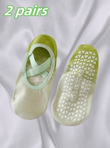 1/2/3 Pairs Of Women's Yoga Socks, Indoor Sports Socks, Non-Slip Socks, Gradient Color, Crew Socks, Short Socks, Dance Socks, Soft Women's Socks For Many Sports