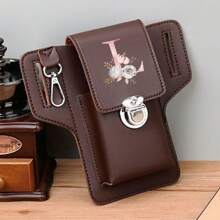 Stylish PU Leather Waist Bag For Men's Mobile Phone Waist Bags Fanny Pack Organizer Fashion Outdoor Storage Bag Lightweight Flip Phone Pack Belt Bag, Cards Holder-Holds Phone For Travel - Brown - View 20