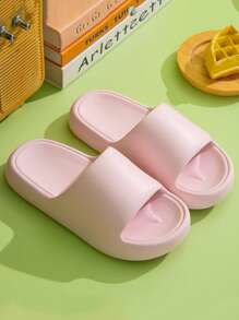 Nouă, confortabilă, moale, versatilă, roz, simplă, cu talpă groasă, anti-alunecare, anti-miros, EVA, papuci de baie pentru bărbați, îmbrăcăminte de acasă