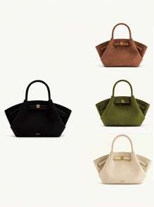 Geantă Tote Toamnă și Iarnă Nouă Geantă pentru găluște de umăr, de mare capacitate, din piele intoarsa de gamă largă, potrivită pentru petreceri, activități de team building etc.