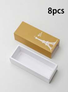 4件/8件可爱女孩带窗饼干盒，蛋糕盒，马卡龙盒，面包盒，巧克力盒，草莓盒，迷你蛋糕盒，甜点盒 - 紙本 - 查看 16