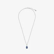 Joyería de plata de ley 925 100% apta para hacer collares estilo original pote 1:1, apropiada para que las mujeres hagan joyas, collar con gema azul apto para regalar el Día de San Valentín y Navidad a las personas que le gustan