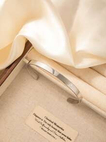 女士开放式时尚简约珠宝，2025 年热销不锈钢无标记手链，适合男士和女士，聚会和礼物 - 開口手鐲 - 查看 4