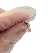 1PC CZ Heart Helix Piercing Ear Piercing Zirconia Earring Stainless Steel Tragaus Body Piercing Ear Stack For Daily Wear - Silver - View 4