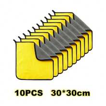 10pcs/1pc/2pcs/5pcs Ultrasoft Car Wash Microfiber Towel Car Cleaning Drying Cloth Car Care Cloth Detailing Car WashTowel ,500GSM Polishing Waxing Auto Detailing Towel Cloth Never Scrat