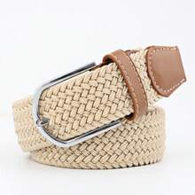 1pc 26-Color 3-Size Elastic Woven Belt (Width 3.3CM, Length 107-130CM), Fashion Sports Belt For Men