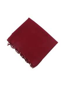 1 pièce Foulard hijab en mousseline de soie pour femmes avec décoration de chaîne en dentelle perlée pour mariage, festival, fête