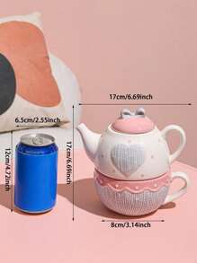 1 件陶瓷咖啡/茶壶，适用于厨房、餐厅、客厅、下午茶、婚礼、派对、礼物、生日等场合的茶、咖啡、牛奶、果汁