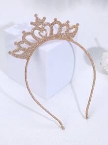 1pc/2pcs Gold And Silver Crown Headband,Glitter Hair Band,Fashion Hair Accessories For Girls Best Friend Party Gifts - Multicolor - View 1