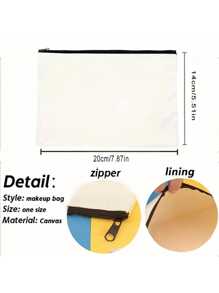 1pc Customizable Unique Fashion Minimalist Letter Design Lightweight Multipurpose Clutch Bag, Can Hold Phone, Cosmetics, Coins, Versatile Accessory - Beige - View 9