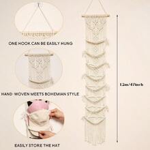 Boho Ball Cap Hanger-2 Pack-Boho Macrame Cap Holder Wall Hat Organizer For Baseball Cap Holder Over Door Hat Rack For Wall Cap Rack Disaplay Bearoom Decorations