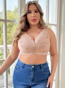 Plus Size Comfortabele Draadloze Voorsluiting BH