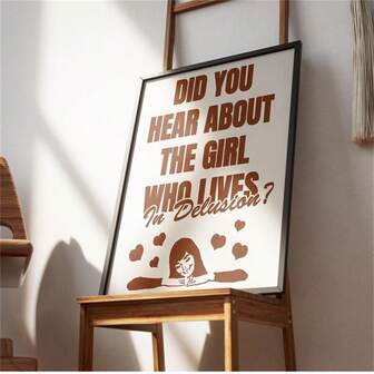1pc Did You Hear About The Girl Who Lives In Delusion? - Retro Printable Poster, Girly Wall Art, Poster, Vintage Art, Wall Arts Canvas Painting Art Room Home Decoration Unframed