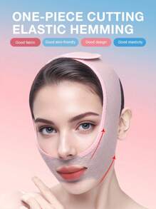 1 件装日夜两用粉色 V 形面膜，V 形塑脸睡眠面膜，带弹力提拉带，女士护肤美容工具