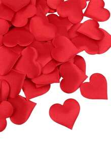 About 100Pcs Red Heart Shape Confetti For Wedding Valentines Decoration Party Supplies,DIY Heart Petals Wedding Decorations Satin Heart Shaped Fabric Artificial Flower Petals Birthday Table Party Supplies Confetti