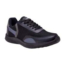 Tenis Unisex Negros Casuales de Textil y Piel Sintética con Suela Antiderrapante y Ajuetas – Cómodos y Versátiles - Negro - Ver 1