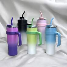Termo de 1200 ml Flask con aislamiento frio/caliente, incluye tapa y popote - Multicolor - Ver 2