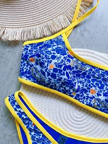 New Design Bikini Printed Sexy Backless Swimwear - Multicolor - View 5