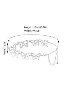 1 件女士蝴蝶链腰带，银色时尚百搭腰链连衣裙配饰，适合衬衫、裙子四季