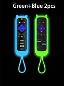 TV Remote Control Cover For Roku TV Remote/Roku Simple Remote/Roku Voice Remote (Not With Headphone Jack) For Office, Voice Remote Control Battery Cover, Glow-In-The-Dark Universal Silicone Case, Never Lose Battery Cover, Wide Compatibility, In Various Colors, Cover Can Glow In The Dark. Full Protection, Seamless - Multicolor - View 18