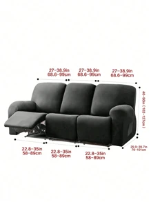 1PC/2pcs/3pcs,Corn Velvet Chivas Recliner Sofa Cover, High Elastic Dustproof Cat PAWS Soft Sofa Cover, Suitable For Living Room Bedroom And Other Decorative Supplies, Suitable For Home Use - Dark Grey - View 6