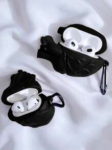 1 个独特心形蓝牙耳机保护壳兼容 Apple Pro 第 2 代、1/2/3/4 代蓝牙耳机可爱卡通风格男女通用创意保护套（不含耳机） - 黑色 - 查看 5