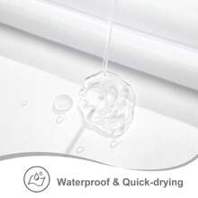 1 件多色波浪边浴帘，现代涤纶扇形防水浴帘，适用于家庭/酒店/公共浴室，含白色挂钩