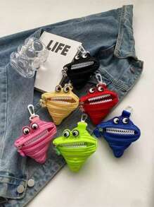 1pc-Personalized Monster Zipper Creative Pocket Change Key Lipstick Earphone Pendant Mini Cute Small Pendant Keychain Suitable For Carrying Earphones, Lipstick And Small Items When Going Out Gifts Birthday Graduation