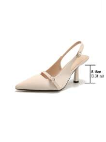 OMS 女士复古露背黑色尖头细高跟一脚蹬鞋，适合日常、婚礼、派对场合