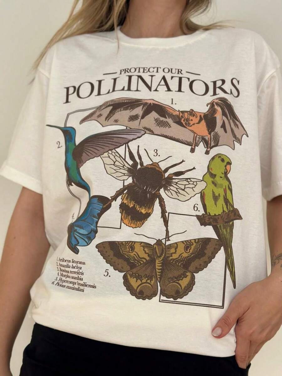 Protect Pollinators T-Shirt - Cream - Champagne - View 1
