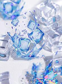 20pcs Set Transparent Rainwater Ice Crystal Shell Sticker Pack, Borderless Water Language Series, Scrapbooking Decorative Stickers,School Supplies,Back To School